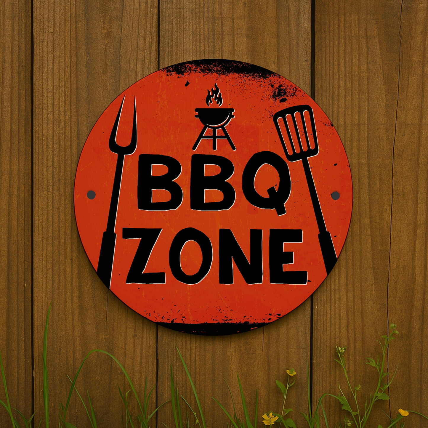BBQ Zone Sign For Garden Acrylic BBQ Signs For Home Outside