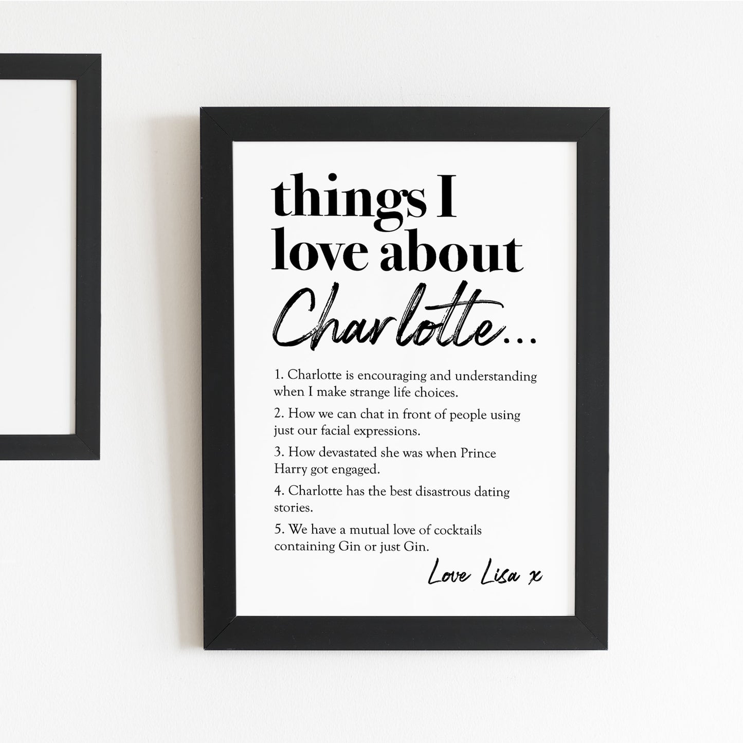 Personalised Gift For Best Friend Things I Love About My Friend
