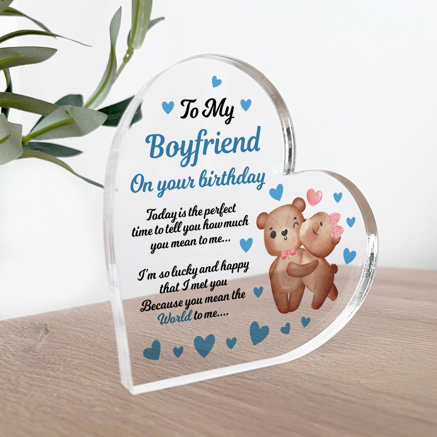To My Boyfriend On Your Birthday Acrylic Plaque Birthday Gift