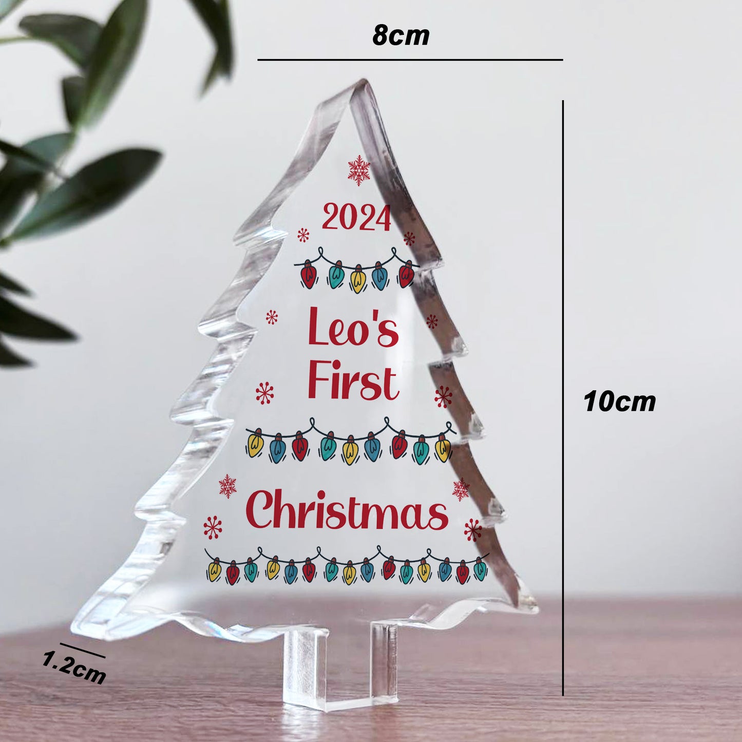 Personalised Baby Girl Boys 1st Christmas Ornament Acrylic Tree