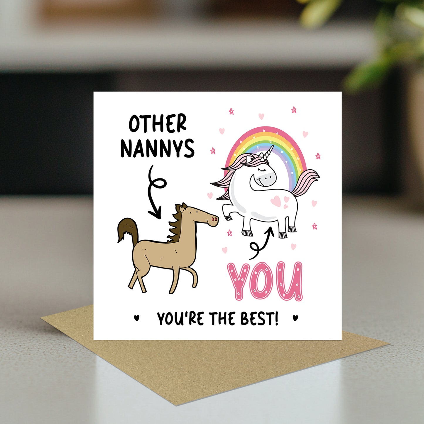 Funny Card For Nanny Thank You Card For Nanny Birthday Unicorn