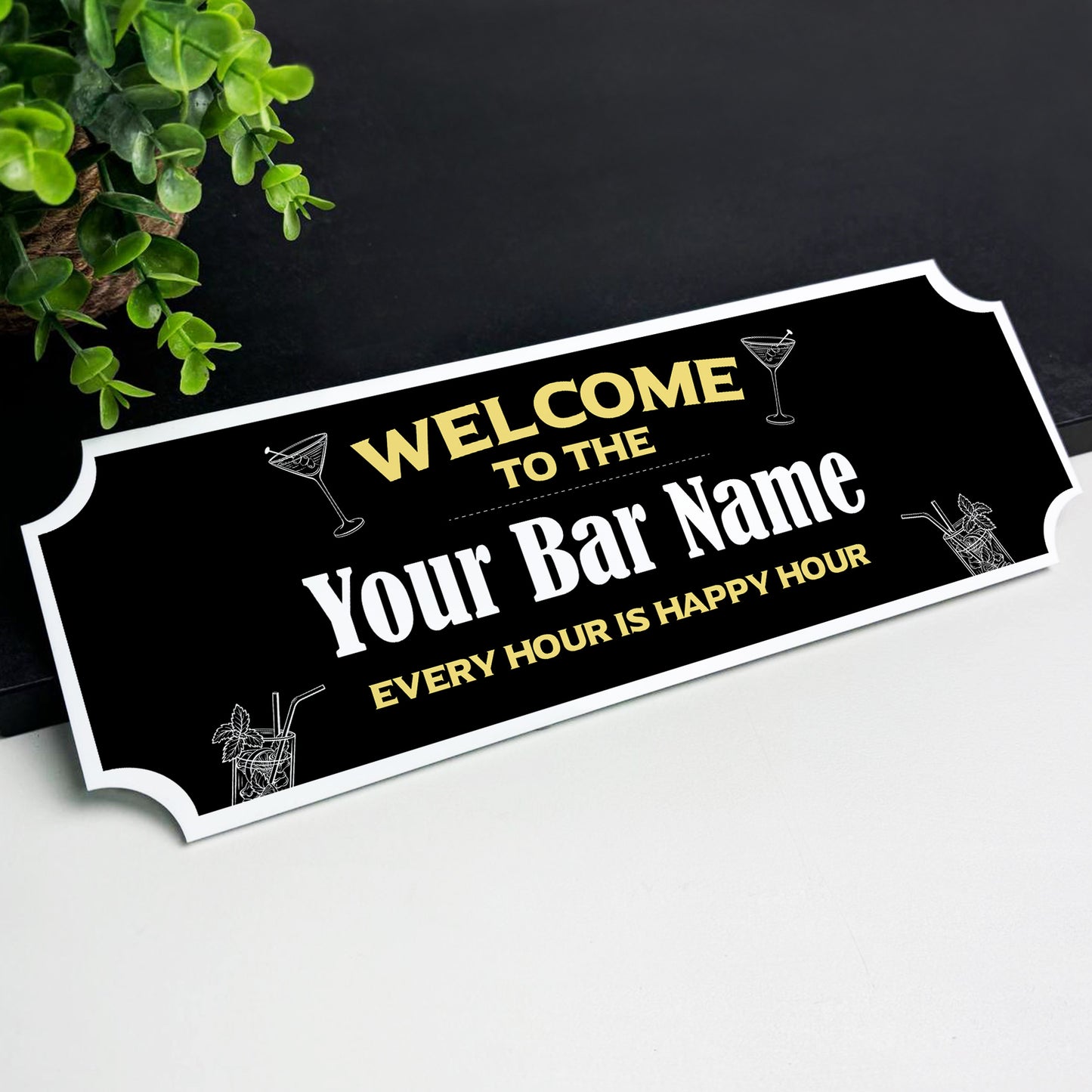 Personalised Bar Welcome Signs Home Bar Gift Accessories Outdoor