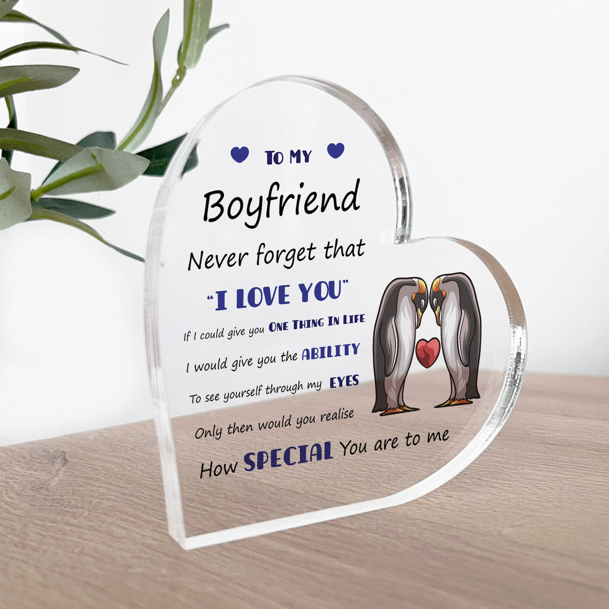 Never Forget That I Love You Gift For Boyfriend Acrylic Plaque