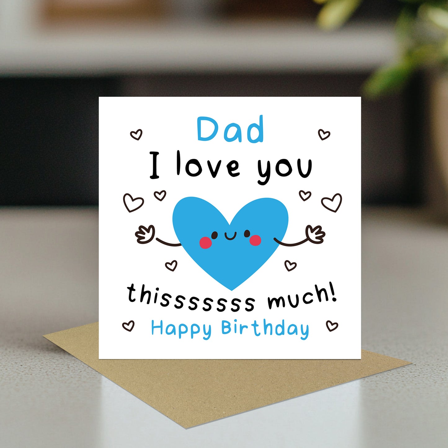 Birthday Card For Dad With Envelope Included Happy Birthday Card