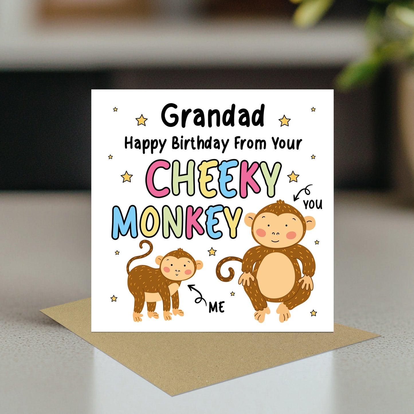 Birthday Card for Grandad From Your Cheeky Monkey Funny Card