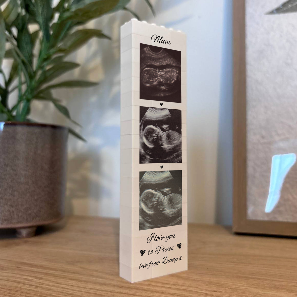 Personalised Mum Gift From Bump Brick Photo Block Building Block