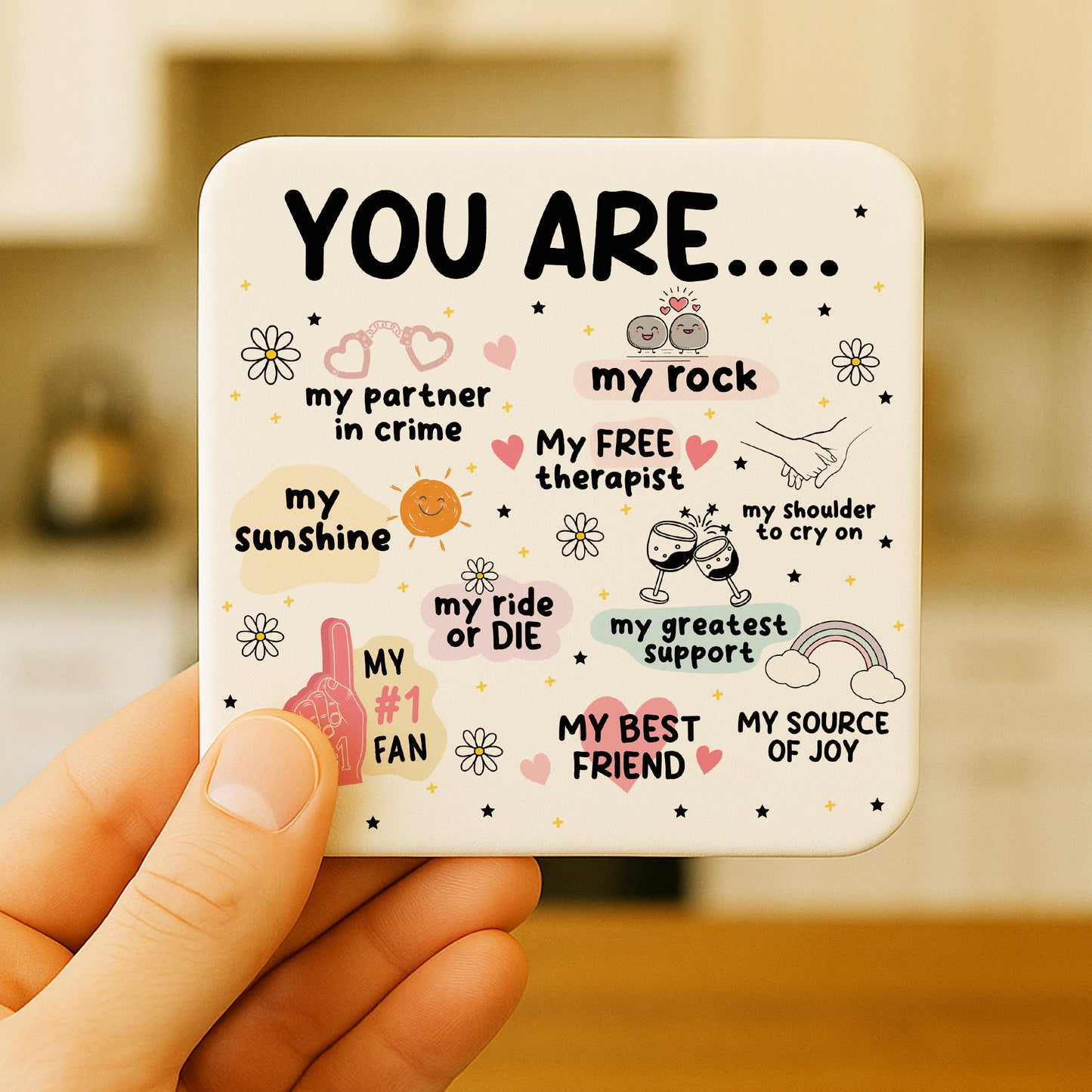 Birthday Gift For Best Friend Bestie Coaster Christmas Gift