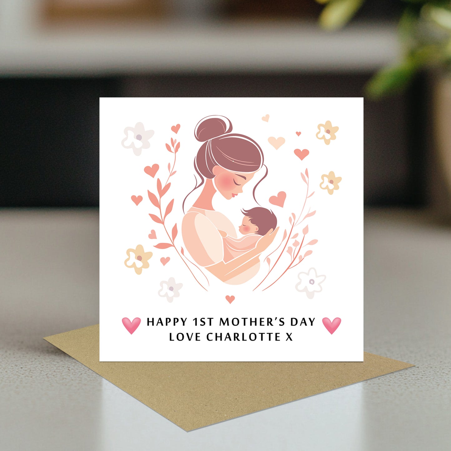 Personalised 1st Mothers Day Card With Baby Name 1st Mothers Day