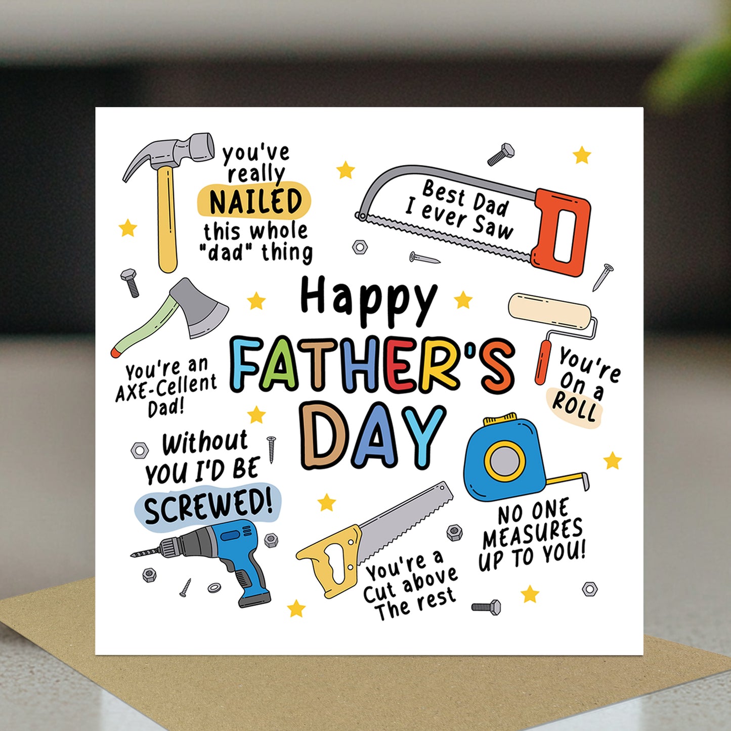 Happy Fathers Day Card Novelty Tool Pun Card For Dad Father's