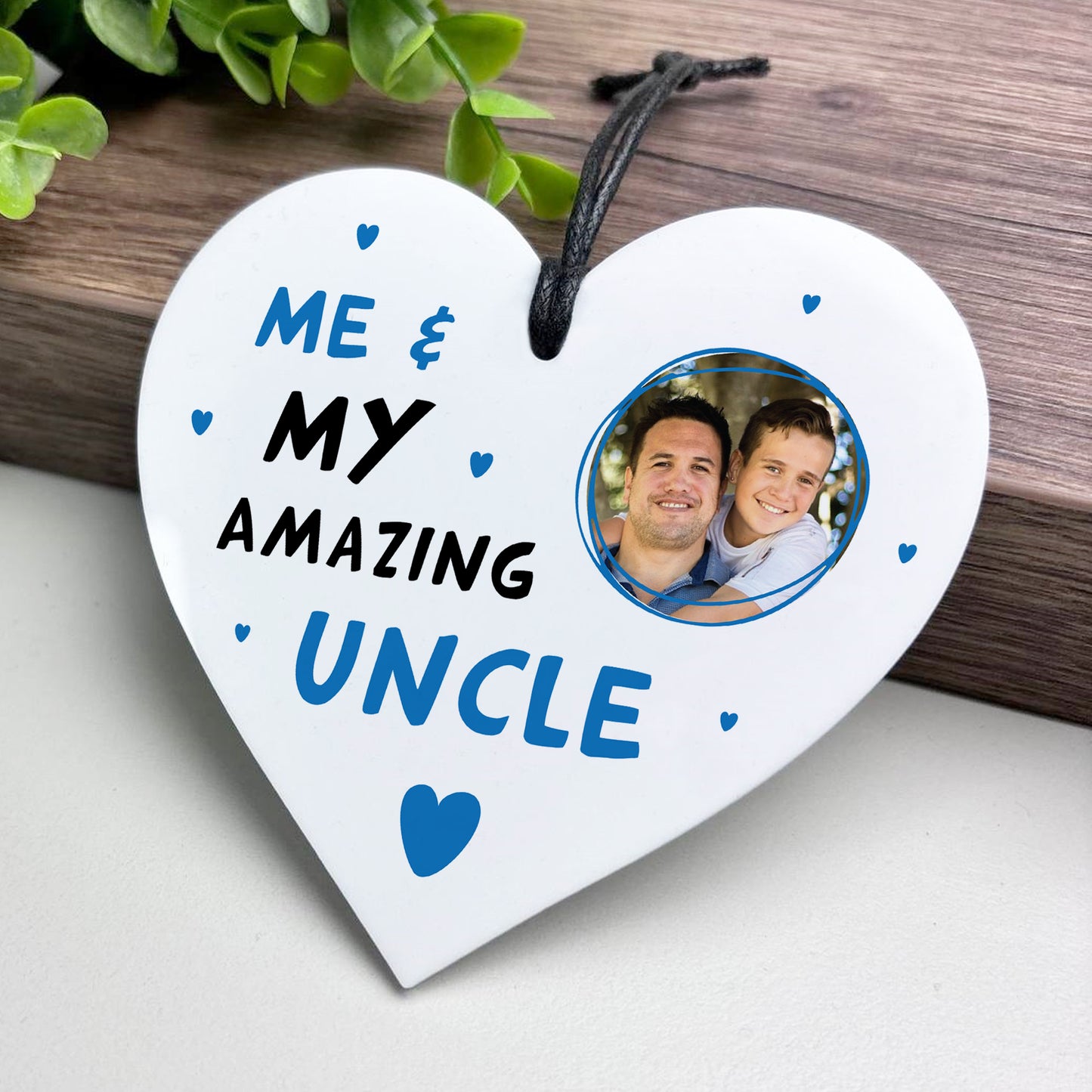 Gift For Uncle For Birthday Christmas White Acrylic Heart Plaque