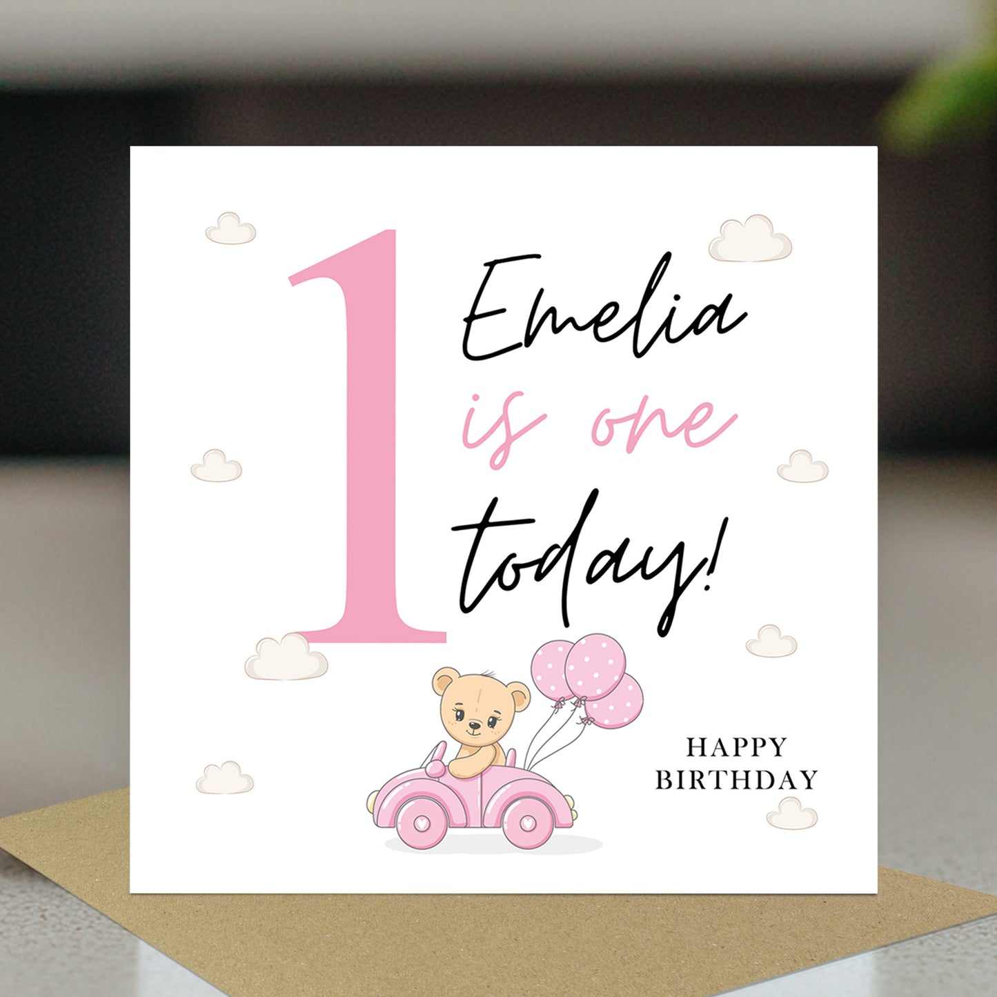 Personalised 1st Birthday Card ONE TODAY Daughter Granddaughter