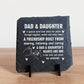 Dad and Daughter Gifts Slate Sign Christmas Birthday Gift