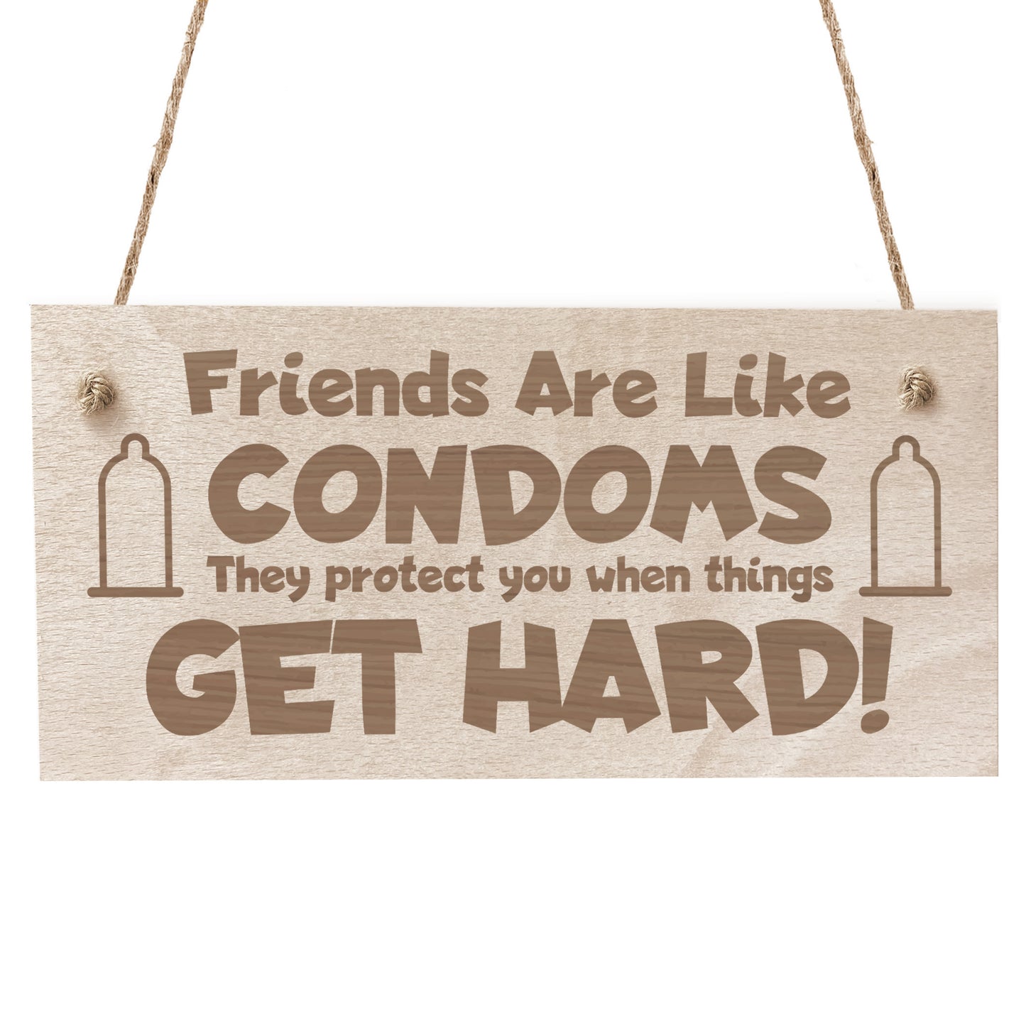 Funny Friendship Plaque Wood Sign Gift For Friends Cheer Up
