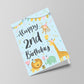 2nd Birthday Jungle Animals Card for Girls Boys 2 Year Old Child