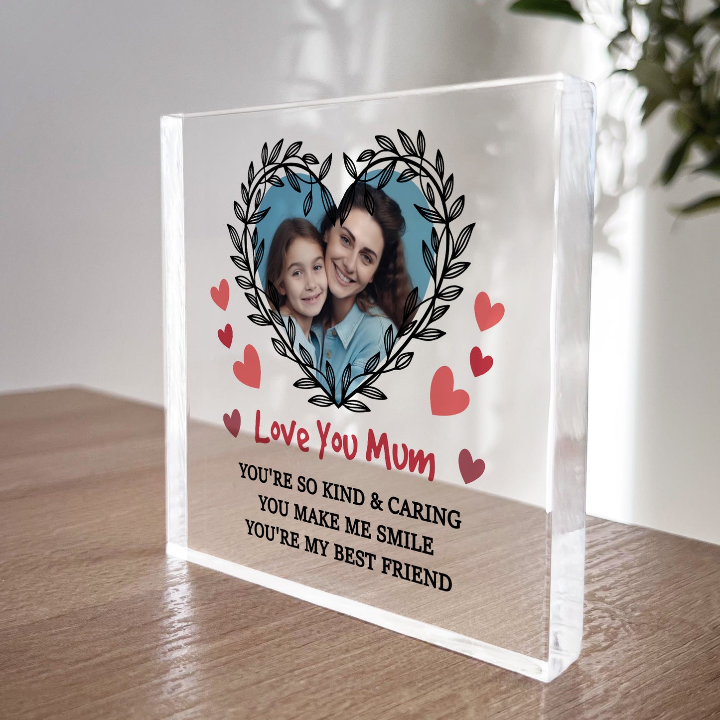 LOVE YOU MUM Gift For Mothers Day Personalised Photo Block