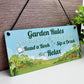 Novelty Garden Signs For Outdoor Cute Garden Rules Sign For Shed