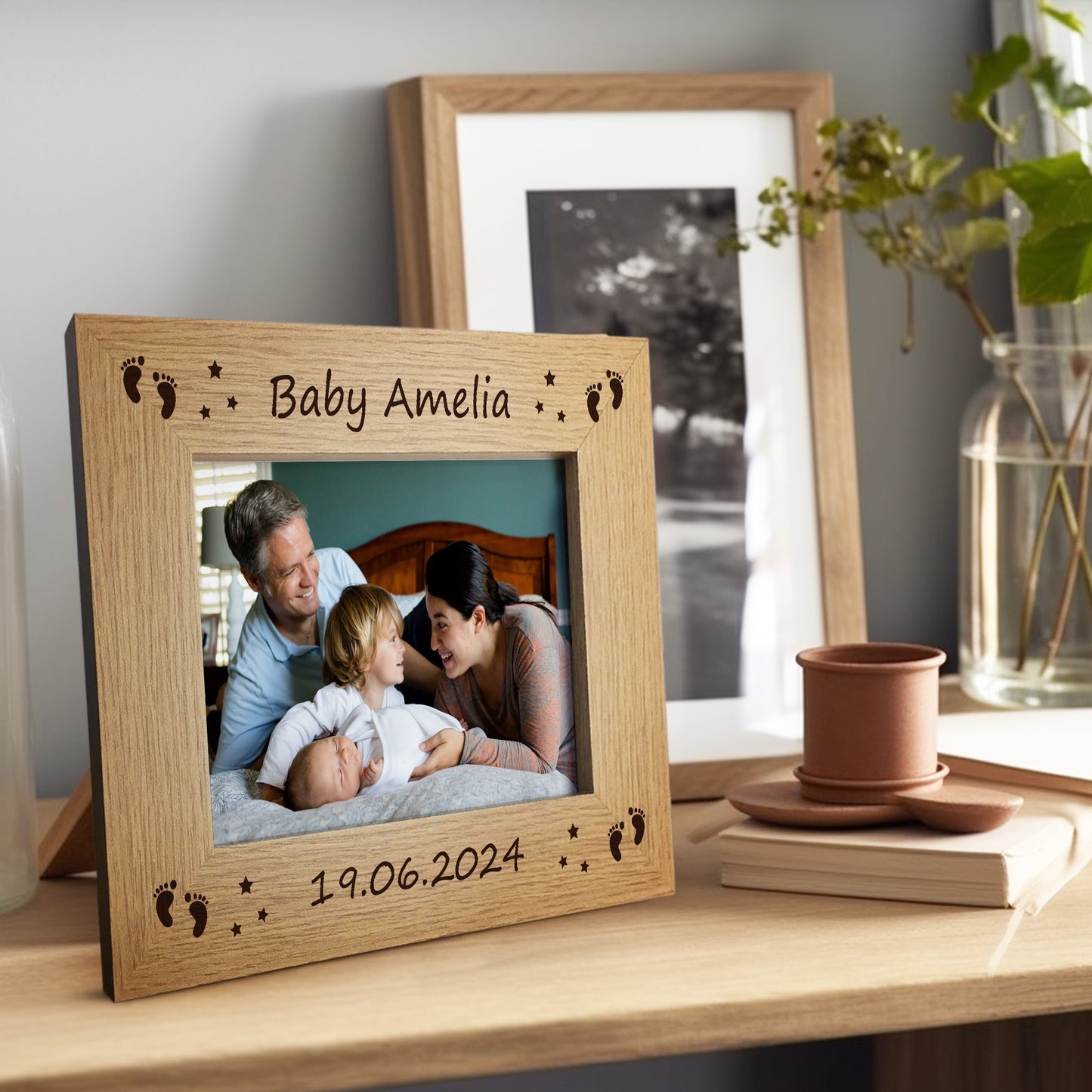 Newborn Baby 7x5 Personalised Frame Gift For New Mum Dad Baby