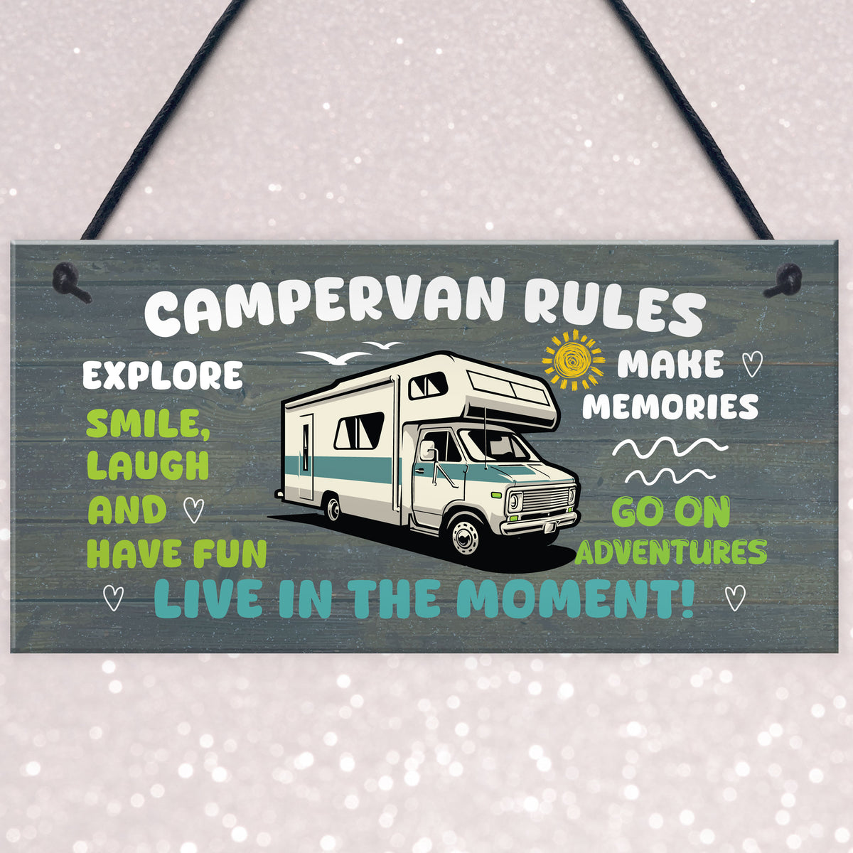Novelty Campervan Sign Campervan Rules Plaque Travel Wall Plaque