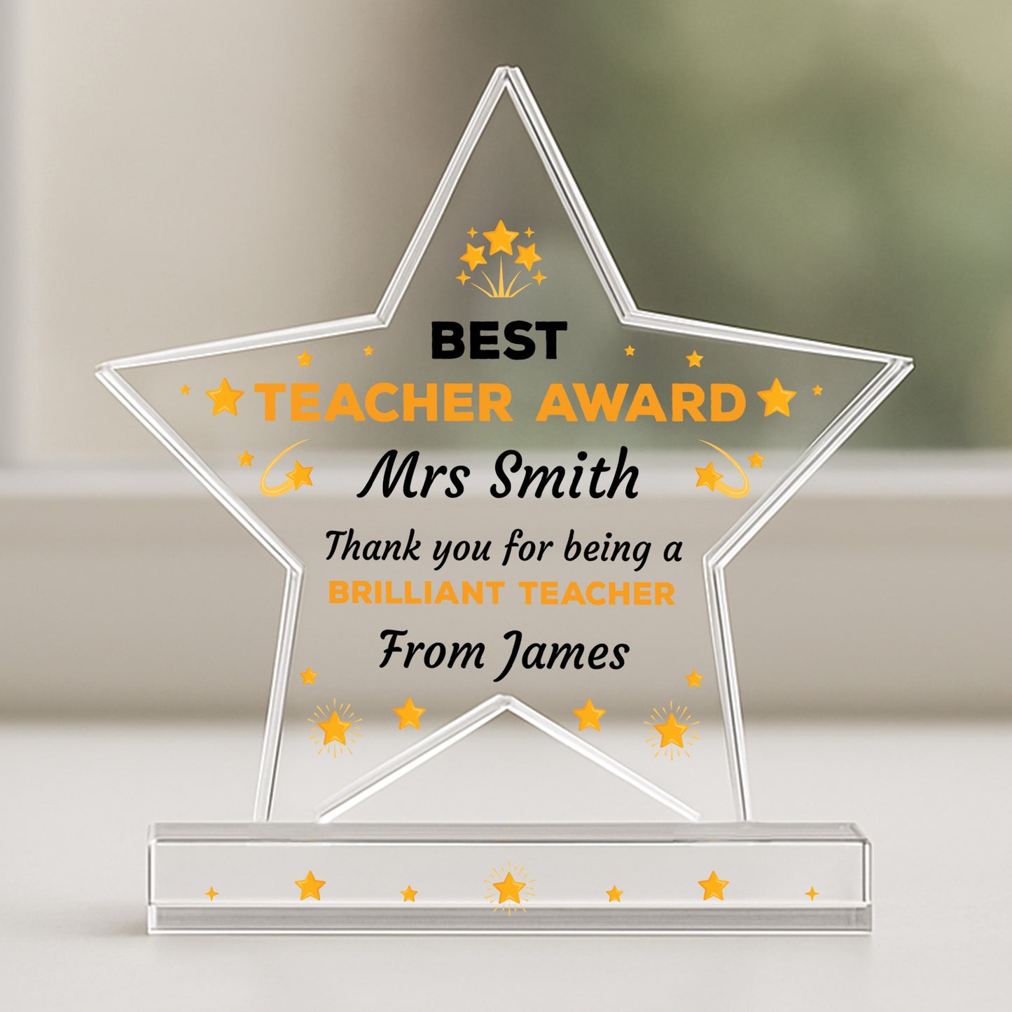PERSONALISED Thank You Gift For Teacher BEST TEACHER AWARD