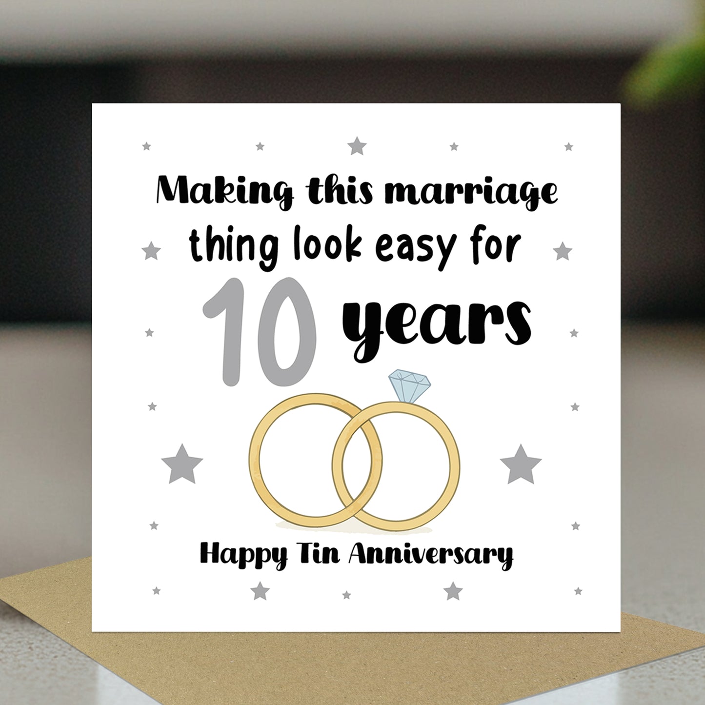 10th Wedding Anniversary Card For Husband Wife Couple