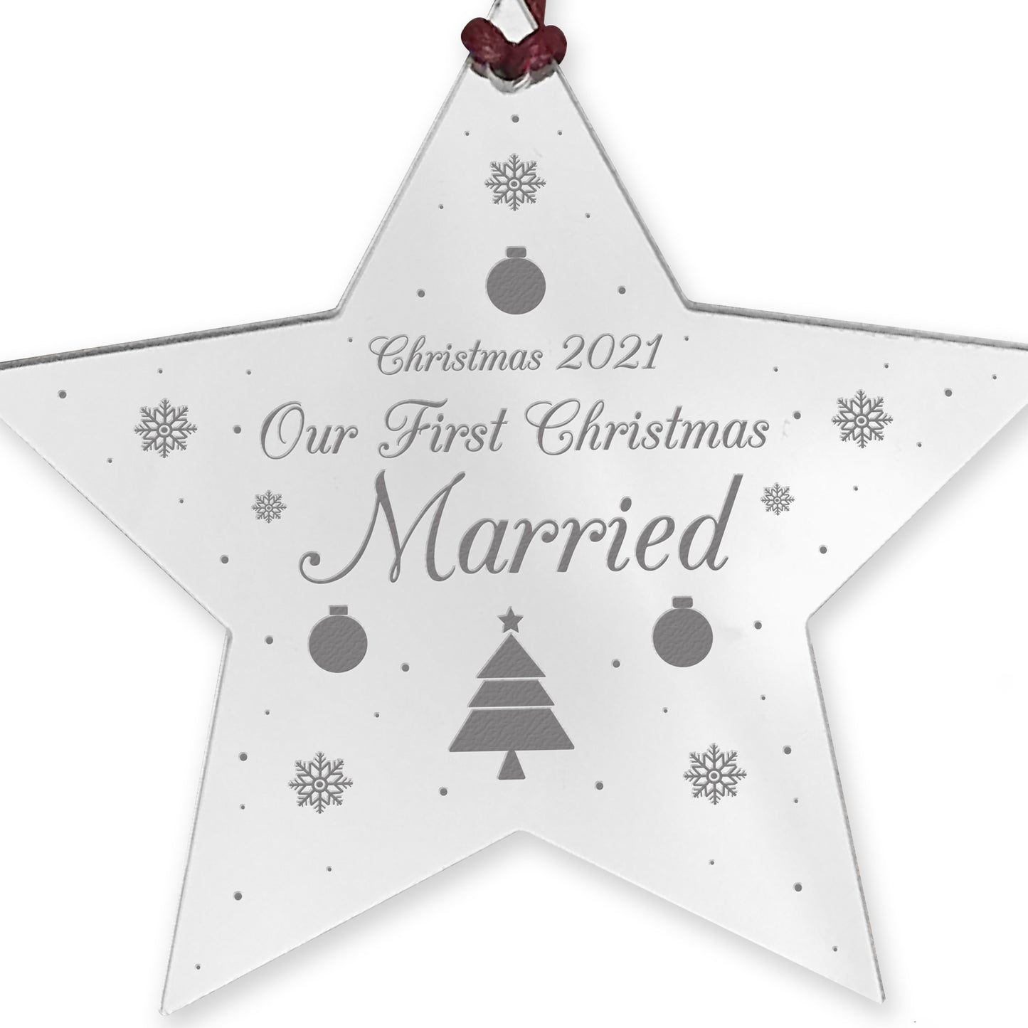Our First Christmas Married Decoration Personalised Bauble