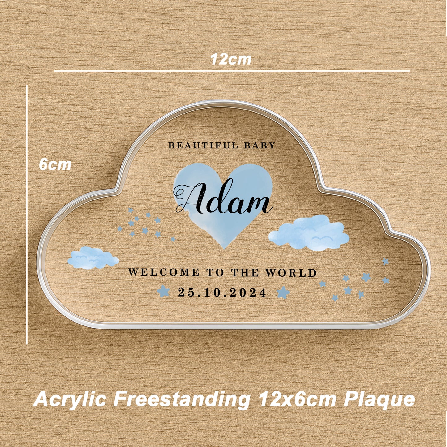 Welcome To The World Gift For Baby Boy Personalised Decor