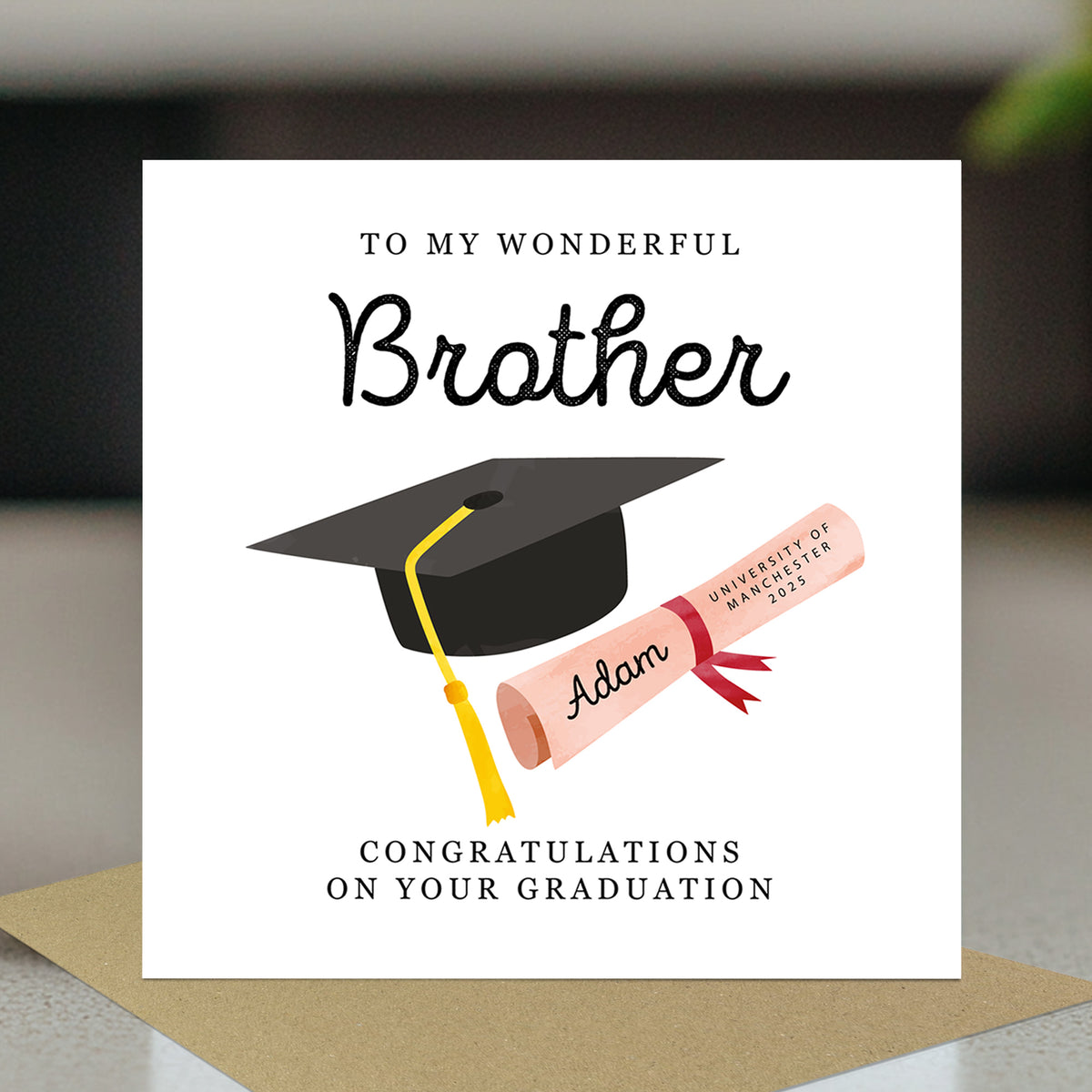 Personalised Graduation Card Brother Congratulations Well Done