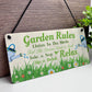 Garden Sign For Outdoor Hanging Garden Rules Sign For Yard