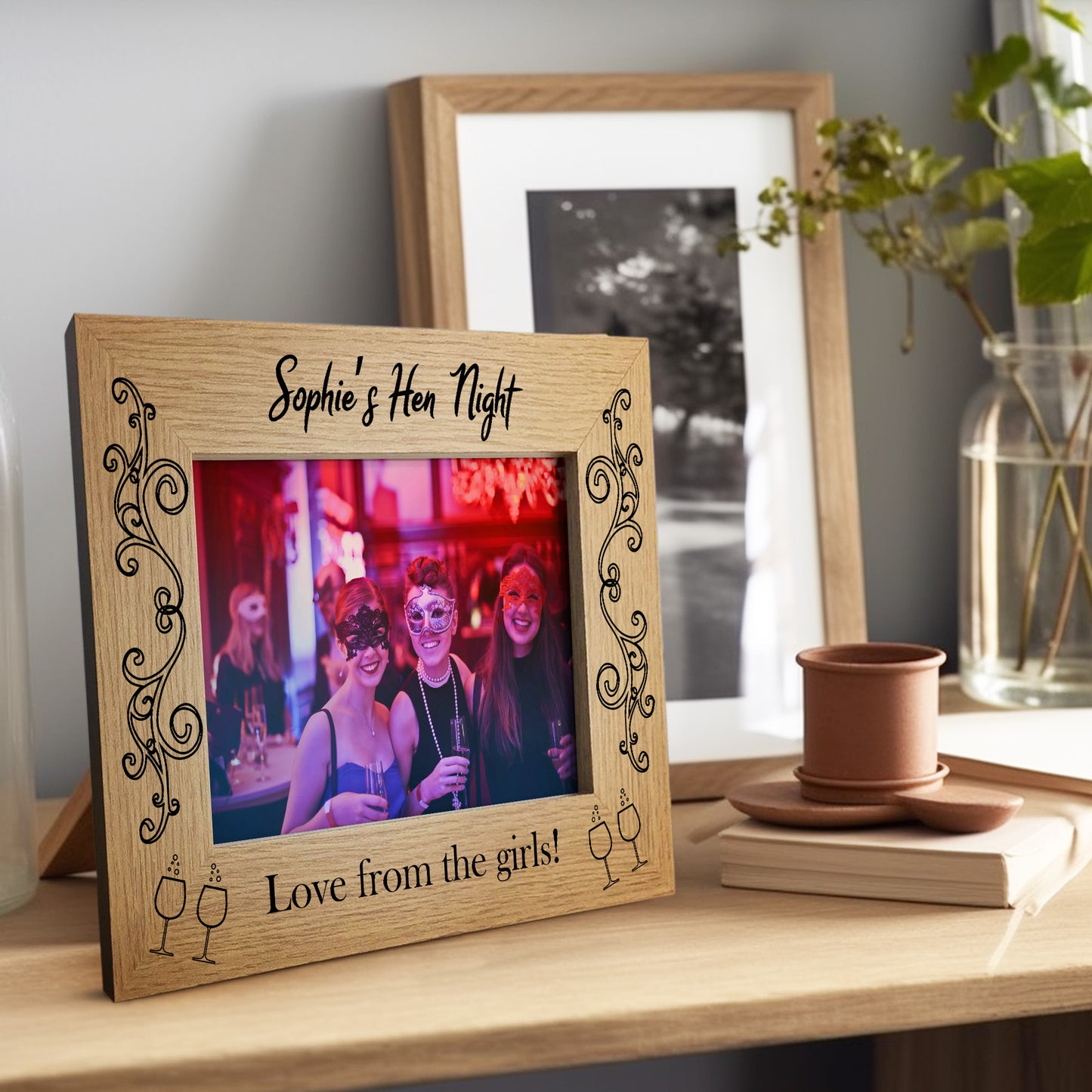 Personalised Hen Party Gift 7x5 Wood Frame Hen Night Gift Friend