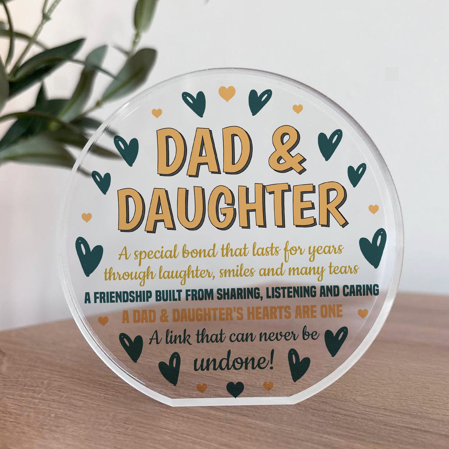 DAD AND DAUGHTER PLAQUE Gift For Dad Birthday Christmas
