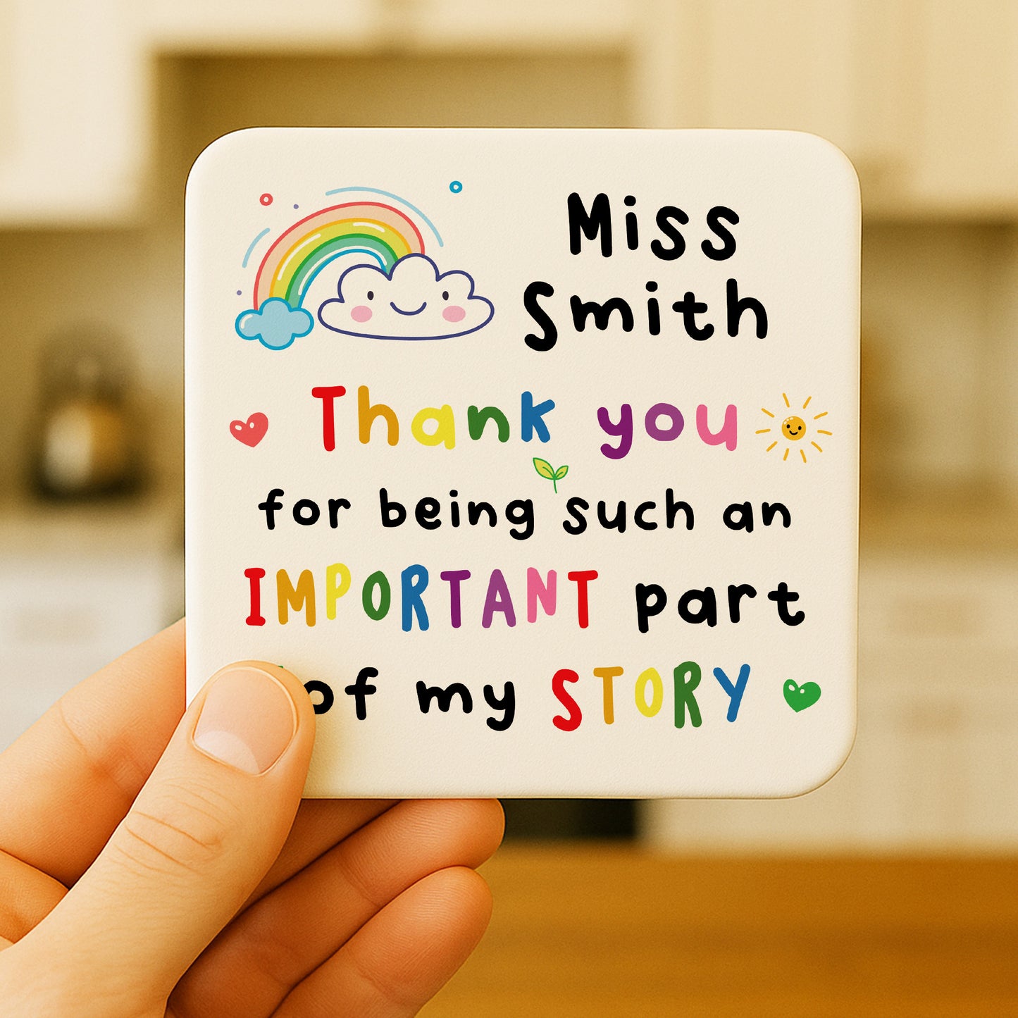 Teacher Coaster PERSONALISED Important Part Of My Story
