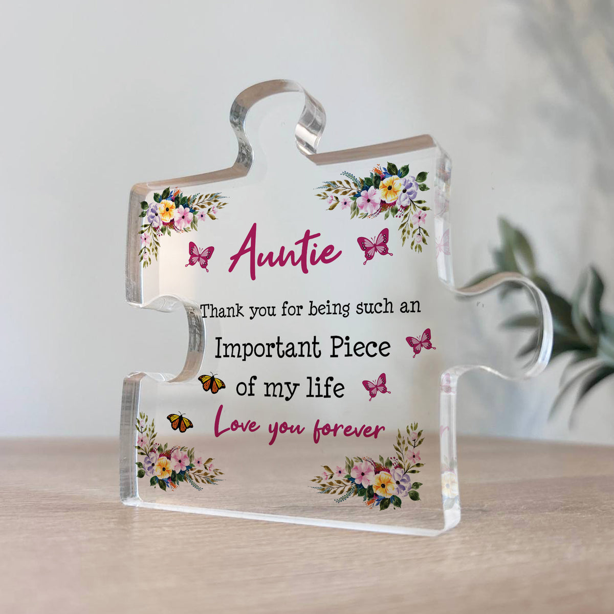 Love You AUNTIE Gift For Birthday Christmas Acrylic Plaque