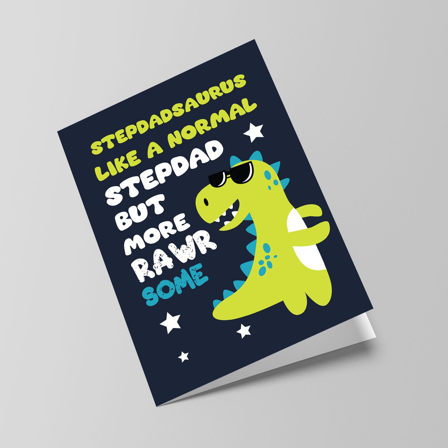 Fathers Day Cards for Stepdad Stepdadsaurus Stepdad Birthday