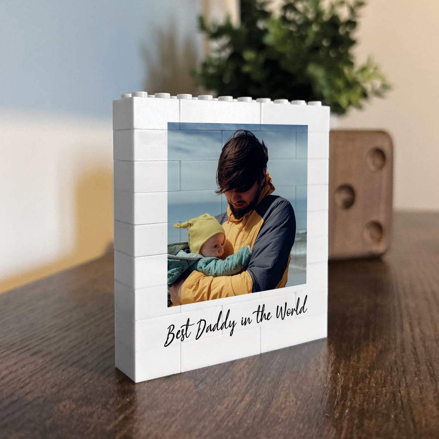 Personalised Best Daddy Brick Photo Block Gift for Daddy