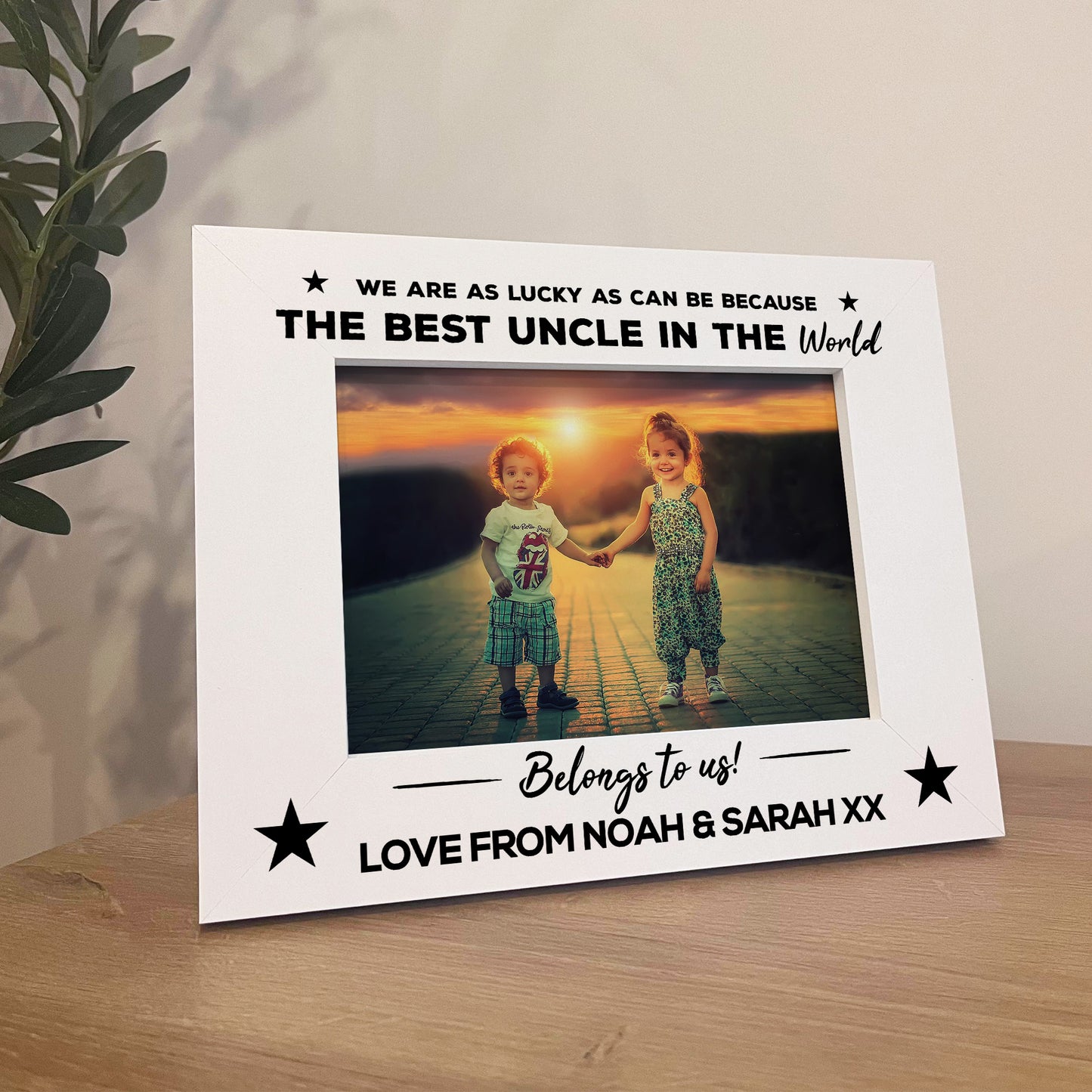 Personalised Uncle Gift From Niece Nephew, 7x5 White Frame
