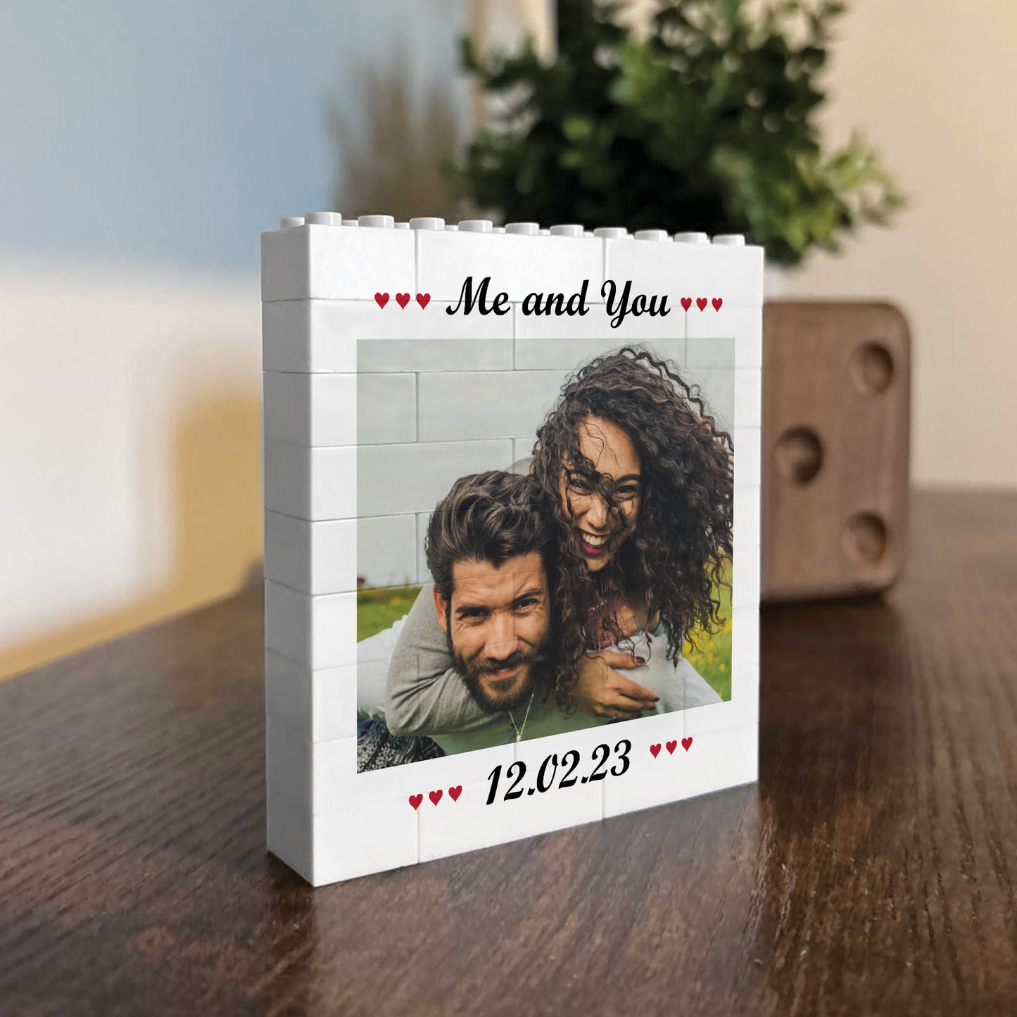 Personalised Photo Block Gift for Couple ME & YOU Boyfriend Gift