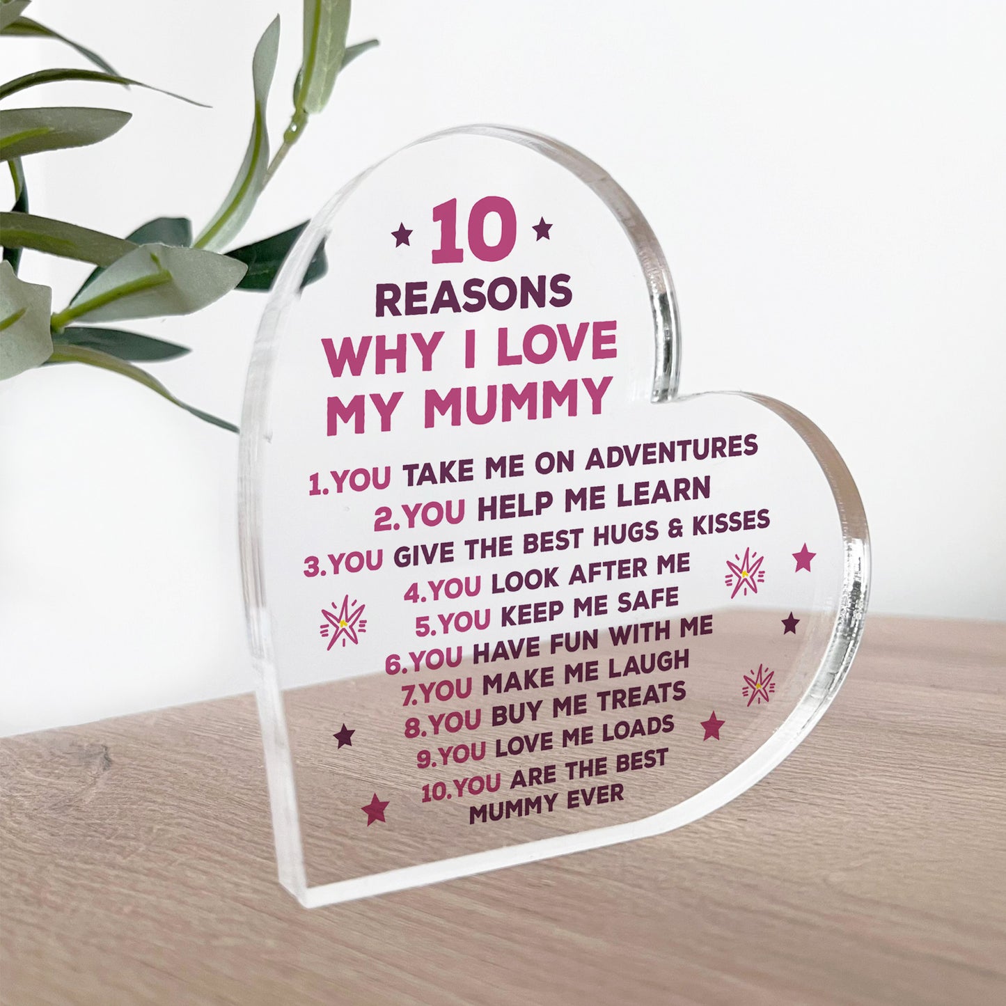 Mummy Gifts From Son Mother And Daughter Gifts Acrylic Heart