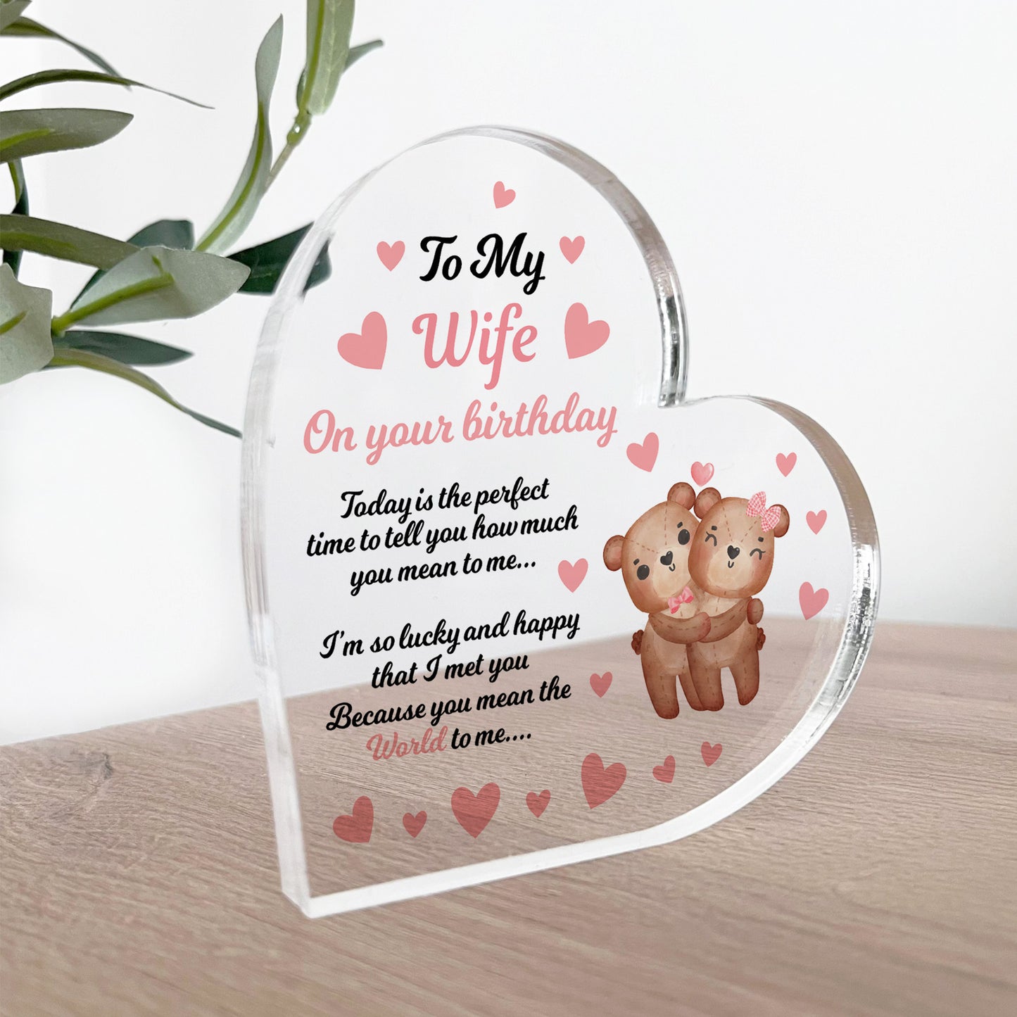 To My Wife On Your Birthday Acrylic Plaque Birthday Gift