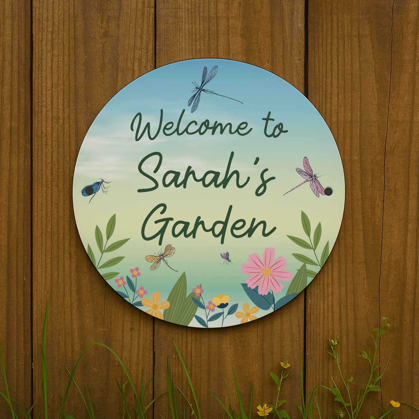 Personalised Welcome To Any Name's Garden Sign Dragonfly Sign