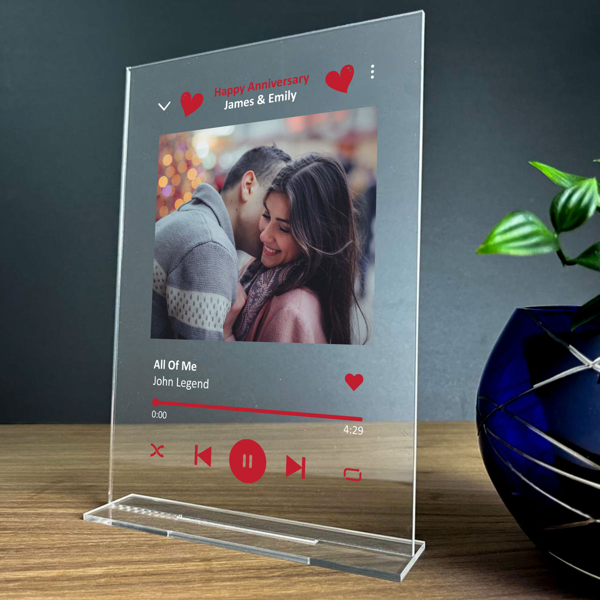 Personalised Anniversary Song Plaque Gift For Him or Her