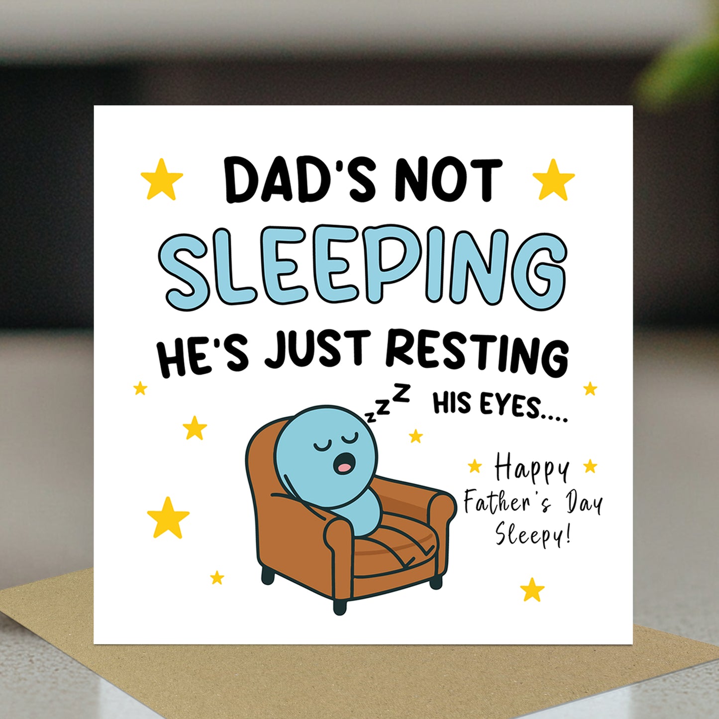 FUNNY Dad Card For Fathers Day Hes Just Resting His Eyes Humour