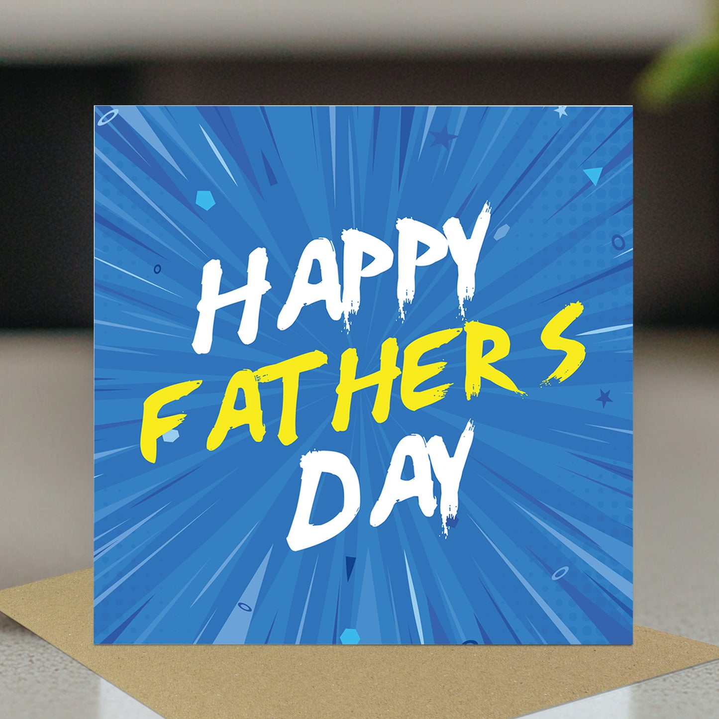 Happy Fathers Day Card For Dad 145 x 145mm With Kraft Envelope