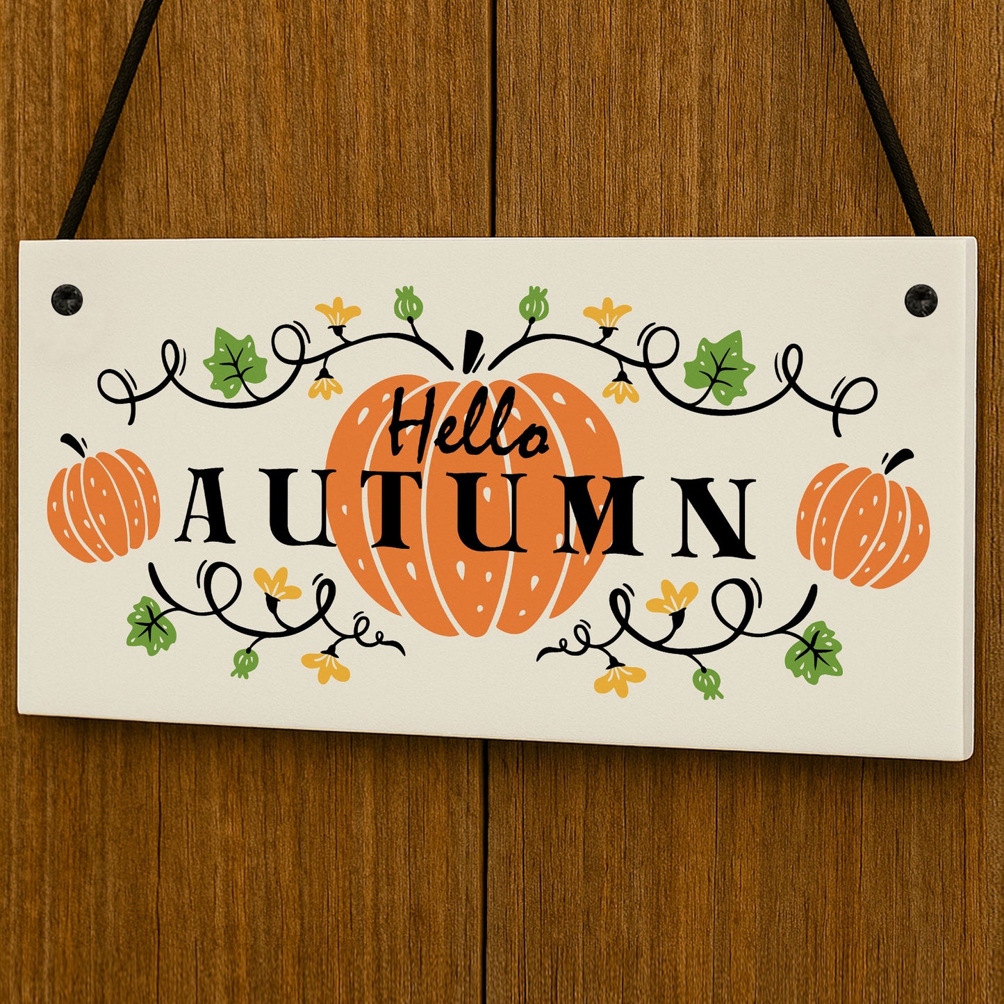 Autumn House Decor Sign With Pumpkins Accessories