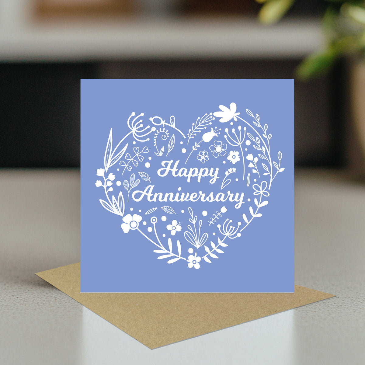Happy Anniversary Card With Kraft Envelope Contemporary