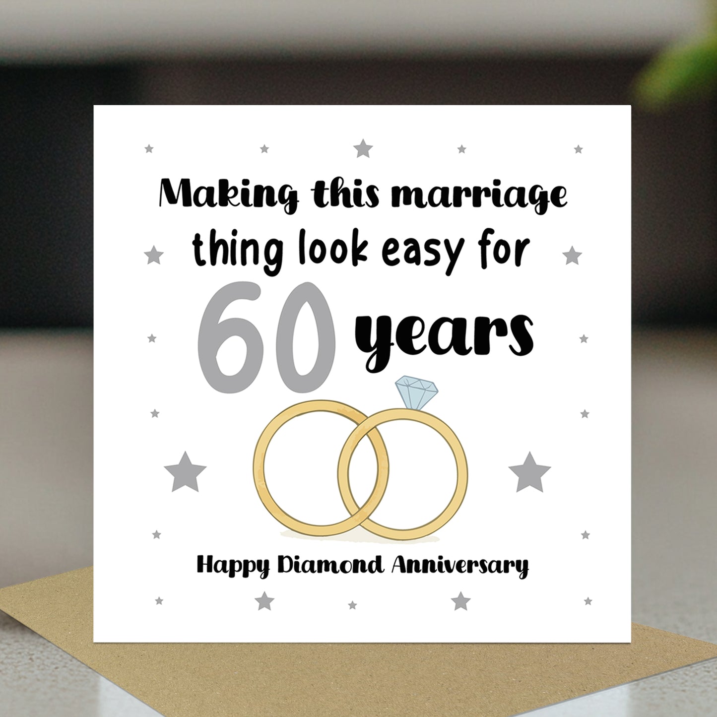 60th Wedding Anniversary Card For Husband Wife Couple