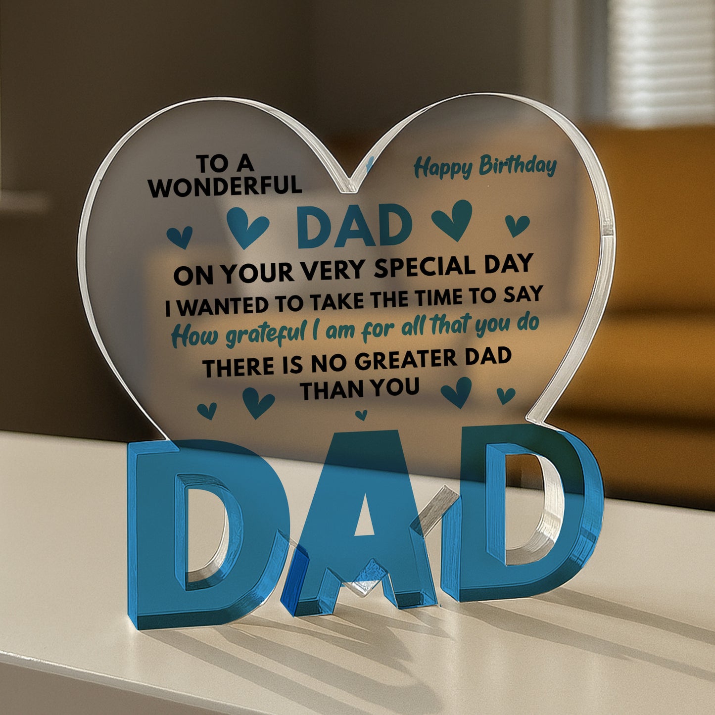 Gifts for Dad Heart Acrylic Plaque Dad Gifts from Daughter