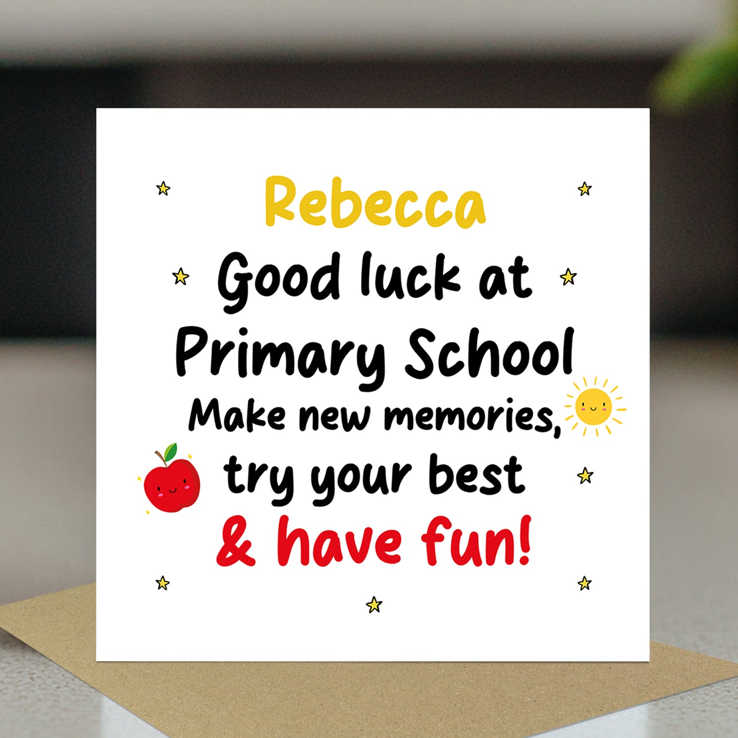 Personalised Good Luck Primary School Card For Son Daughter