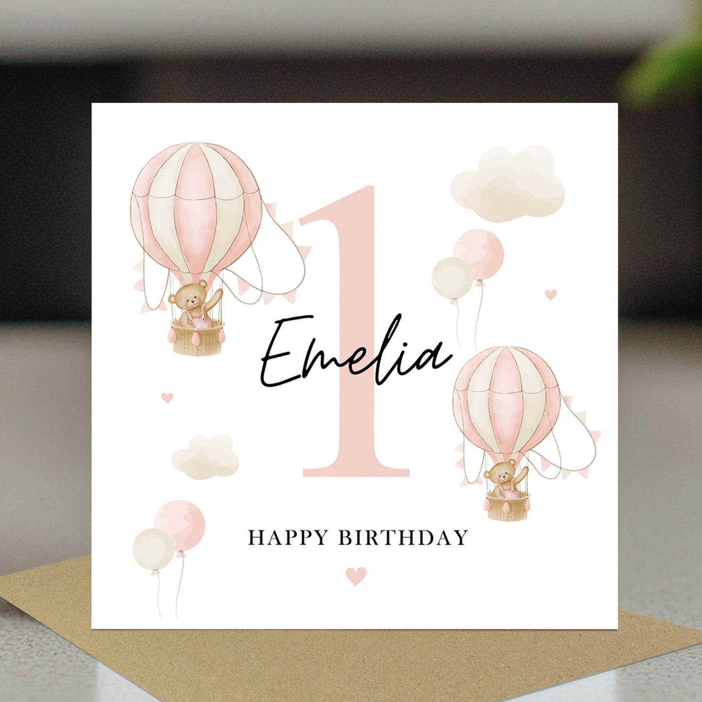 Personalised 1st Birthday Card Baby Girl First Birthday Card