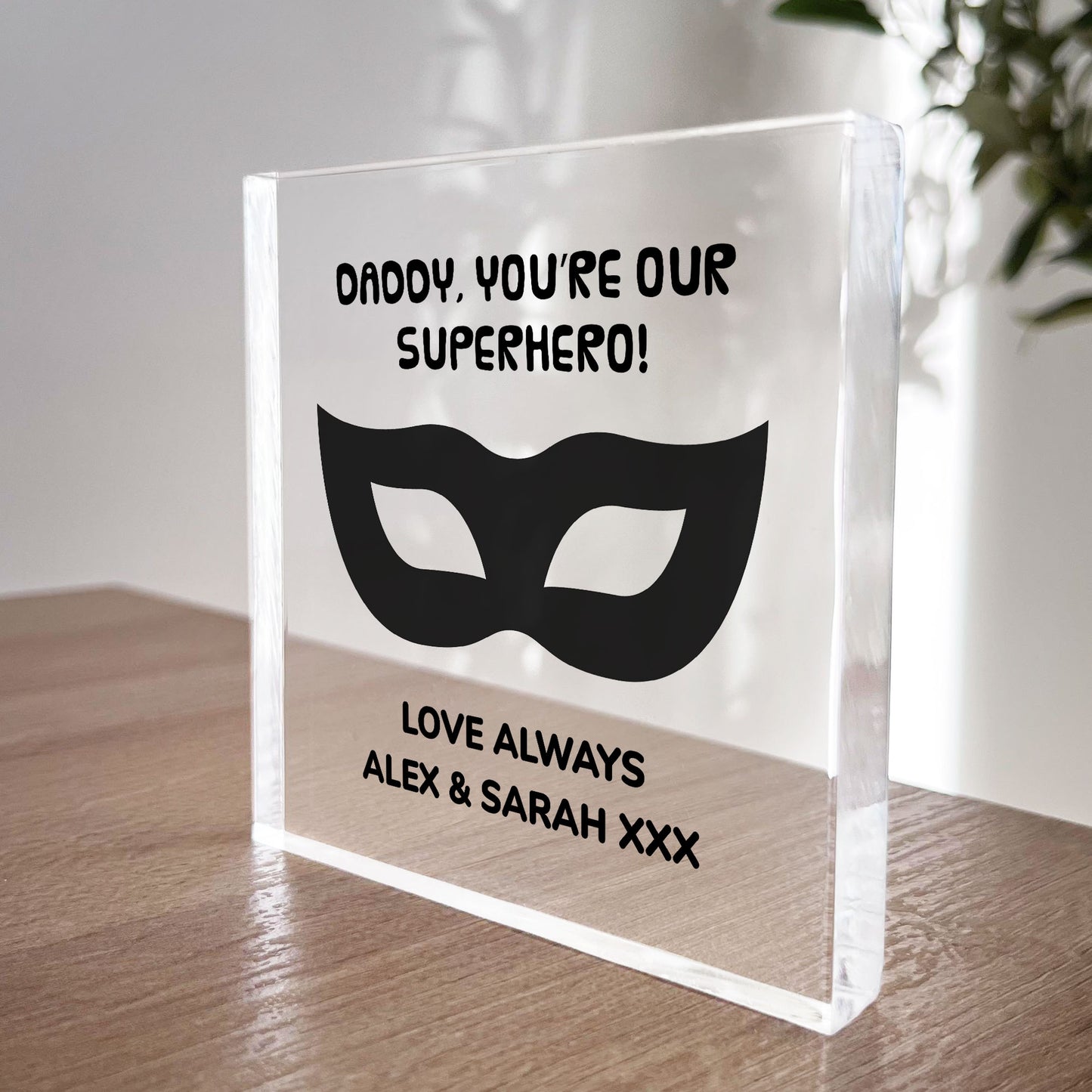 DADDY YOU ARE OUR SUPERHERO PLAQUE Personalised Gift For Daddy