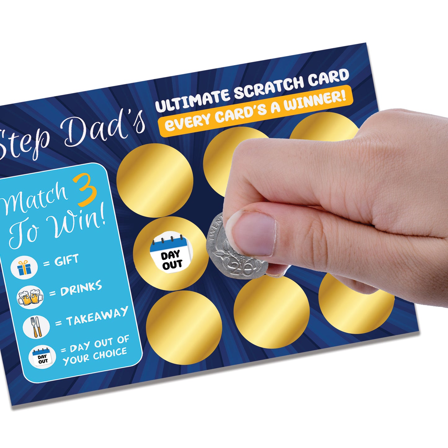 Step Dad Scratch Card Gift For Birthday Father's Day Stepdad